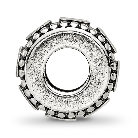 Sterling Silver Reflections CZ Antiqued Bali Bead