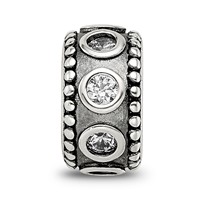Sterling Silver Reflections CZ Antiqued Bali Bead view 5