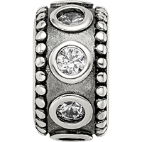 Sterling Silver Reflections CZ Antiqued Bali Bead view 3