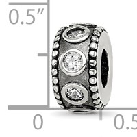 Sterling Silver Reflections CZ Antiqued Bali Bead view 4