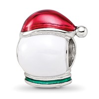 Sterling Silver Reflections Rh-plated Enameled Snowman Head Bead view 5