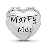Sterling Silver Reflections Enamel Crystal Marry Me Heart Bead view 3