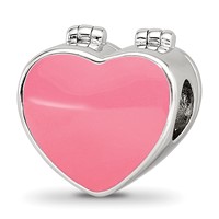 Sterling Silver Reflections Enamel Crystal Marry Me Heart Bead view 4
