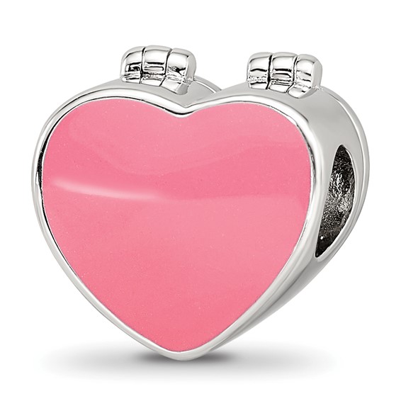 Sterling Silver Reflections Enamel Crystal Marry Me Heart Bead