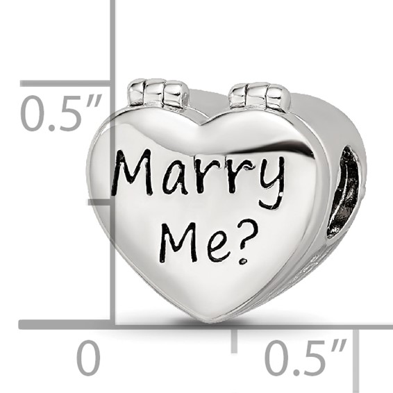 Sterling Silver Reflections Enamel Crystal Marry Me Heart Bead