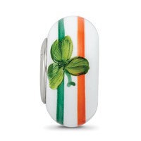 Ster.Silver Reflections Hand Painted the Irish Fenton Glass Bead view 3