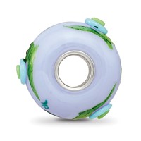 Ster.Silver Reflections Hand Painted Just Snail'n Along Fenton Glass Bead view 2