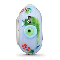 Ster.Silver Reflections Hand Painted Just Snail'n Along Fenton Glass Bead view 3
