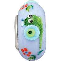 Ster.Silver Reflections Hand Painted Just Snail'n Along Fenton Glass Bead view 4