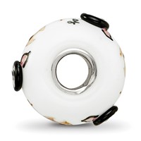 Ster.Silver Reflections Hand Painted Hey Diddle Diddle Fenton Glass Bead view 2