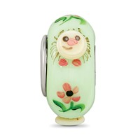 Ster.Silver Reflections Hand Painted Hattie Hedgehog Fenton Glass Bead view 3