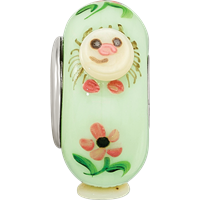 Ster.Silver Reflections Hand Painted Hattie Hedgehog Fenton Glass Bead view 4