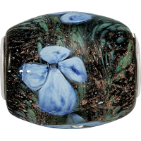 Ster.Silver Reflections Hand Paint Hydrangea Moonlight Fenton Glass Bead view 4