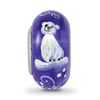 Ster.Silver Reflections Hand Painted Little Nora Fenton Glass Bead view 3