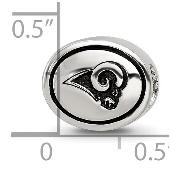 Sterling Silver Antiqued Los Angeles Rams NFL Bead