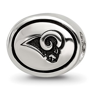 Sterling Silver Antiqued Los Angeles Rams NFL Bead
