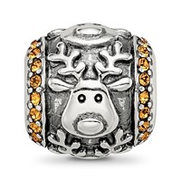 Sterling Silver Reflections Crystals Reindeer Bead view 5