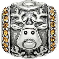 Sterling Silver Reflections Crystals Reindeer Bead view 3