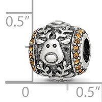 Sterling Silver Reflections Crystals Reindeer Bead view 4