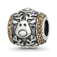 Sterling Silver Reflections Crystals Reindeer Bead view 1