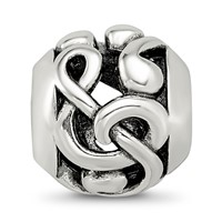 Sterling Silver Reflections Musical Notes Bead view 3