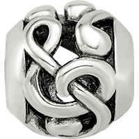 Sterling Silver Reflections Musical Notes Bead view 4