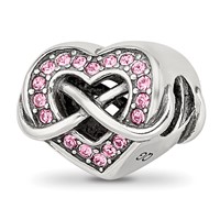 Sterling Silver Reflections Crystal Infinity Symbol in Heart Bead view 5