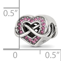 Sterling Silver Reflections Crystal Infinity Symbol in Heart Bead view 3