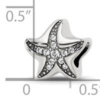 Sterling Silver Reflections Crystal Starfish Bead view 4