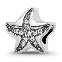 Sterling Silver Reflections Crystal Starfish Bead view 1