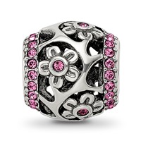 Sterling Silver Reflections Crystal Flowers Bead view 3