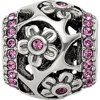 Sterling Silver Reflections Crystal Flowers Bead view 4