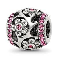 Sterling Silver Reflections Crystal Flowers Bead view 1