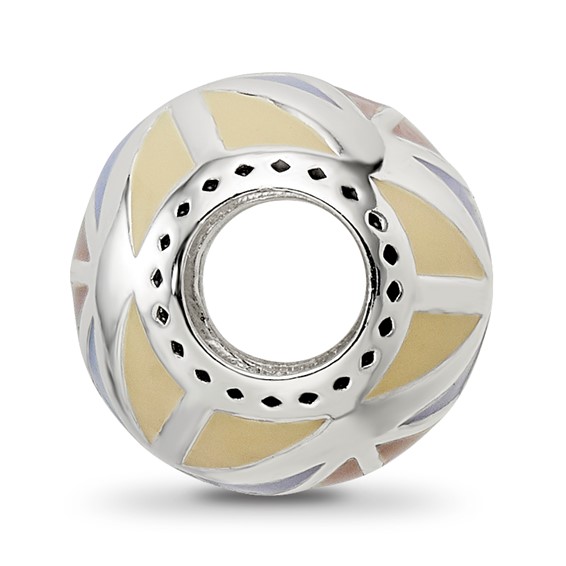 Sterling Silver Reflections Brown,Yellow & Lavender Enameled, Silver IP-P