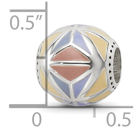 Sterling Silver Reflections Brown,Yellow & Lavender Enameled, Silver IP-P