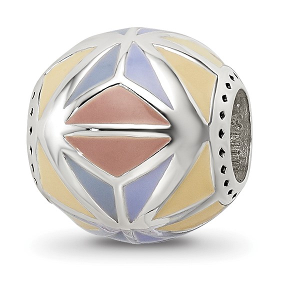 Sterling Silver Reflections Brown,Yellow & Lavender Enameled, Silver IP-P
