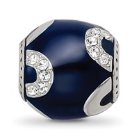 Sterling Silver Reflections Navy Enameled, Crystal & Silver Ip view 3