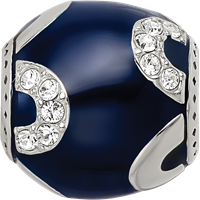 Sterling Silver Reflections Navy Enameled, Crystal & Silver Ip view 4