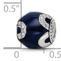 Sterling Silver Reflections Navy Enameled, Crystal & Silver Ip view 5