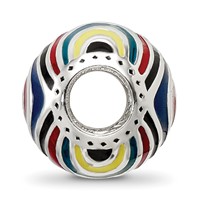Sterling Silver Reflections Multi-colored Enameled Silver IP-Plated Bead view 2