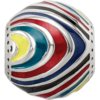 Sterling Silver Reflections Multi-colored Enameled Silver IP-Plated Bead view 4