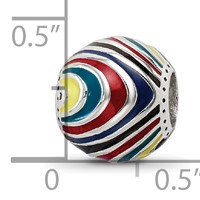 Sterling Silver Reflections Multi-colored Enameled Silver IP-Plated Bead view 5