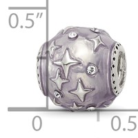 Sterling Silver Reflections Lavender Enamel & Crystal Star Bead view 5