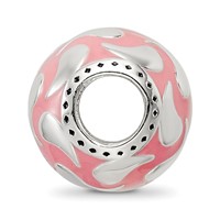 Sterling Silver Reflections Pink Enameled & Silver IP-Plated Bead view 2