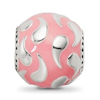 Sterling Silver Reflections Pink Enameled & Silver IP-Plated Bead view 5