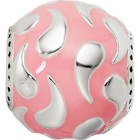 Sterling Silver Reflections Pink Enameled & Silver IP-Plated Bead view 3