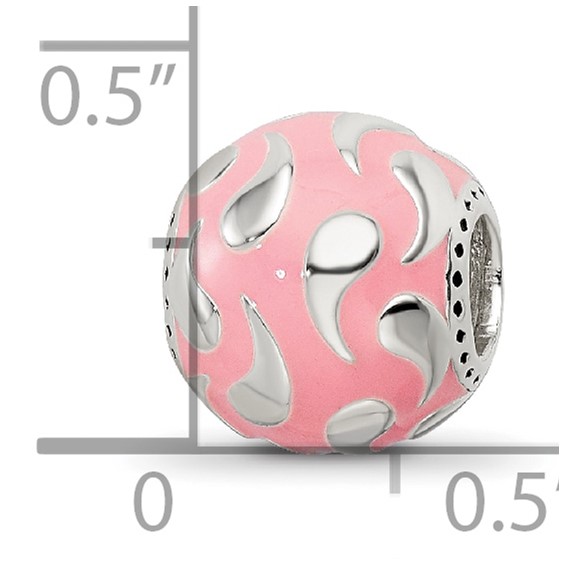 Sterling Silver Reflections Pink Enameled & Silver IP-Plated Bead