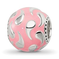 Sterling Silver Reflections Pink Enameled & Silver IP-Plated Bead view 1