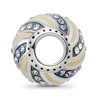 Sterling Silver Reflections Yellow & Green Enameled, CZ Silver IP-Plated view 2