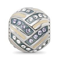 Sterling Silver Reflections Yellow & Green Enameled, CZ Silver IP-Plated view 5